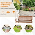 thumbnail image 4 of Gymax 2-Seat Patio Hanging Wooden Porch Swing Bench w/ Cushion & Hanging Ropes, 4 of 10