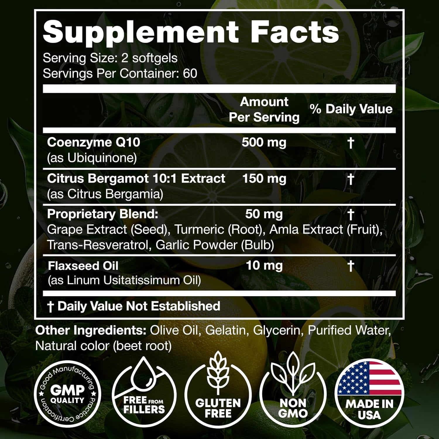 JOYLI High Absorption CoQ10 500mg Heart Health and Energy Supplement, 120 Softgels