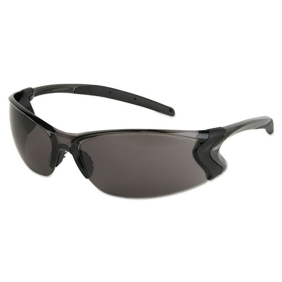 MCR Safety Backdraft Glasses Clear Frame Hard Coat Gray Lens BD112P