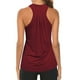 thumbnail image 2 of Prolriy - Camiseta deportiva para gimnasio, para mujer, con espalda cruzada, plisada, para yoga, color vino, talla L, 2 of 4