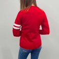 thumbnail image 2 of Hip Hop 50's Shop Women's V Neck Knit Varsity Cardigan Sweater Letterman Lightweight (Small Red), 2 of 8