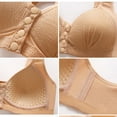 thumbnail image 3 of YWDJ Comfy Bras for Womens Front Close Lounge Bras No Wires Comfortable Bras Wide Strap Full Coverage Push up Hollow Bras Padded Plus Size Comfort Bras Wrap Sleep Bras Gray XL, 3 of 8