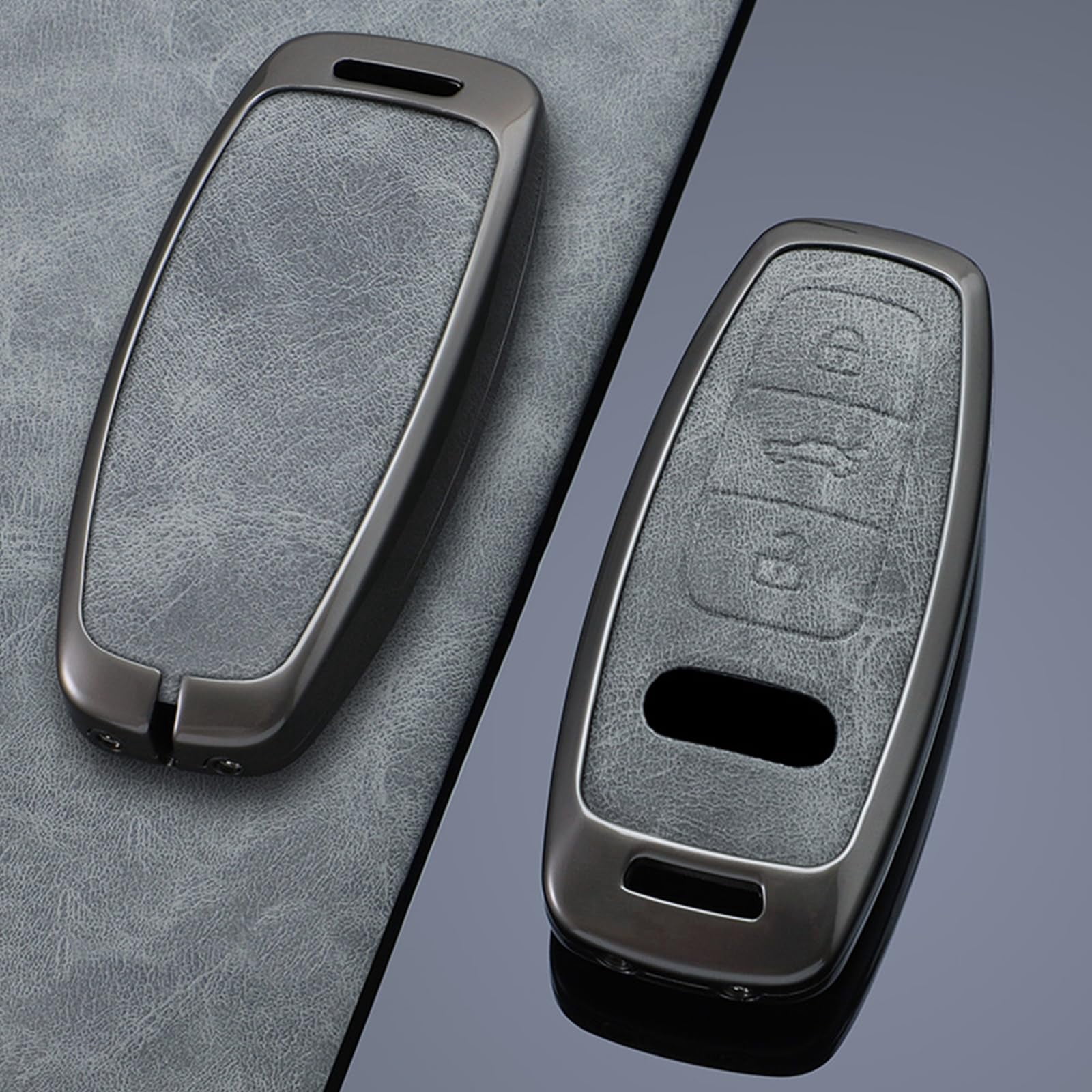 Zinc Alloy Metal Smart Remote Key Fob Case Cover Protector Holder Shell Compatible for Audi A6L A6 A7 A8 Q7 Q8 E-Tron 2018-2022 A3 S3 S6 SQ7 RS6 S7 RS7