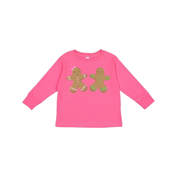 Inktastic Twin Gingerbread Boy and Girl Co Boys or Girls Long Sleeve Toddler T-Shirt