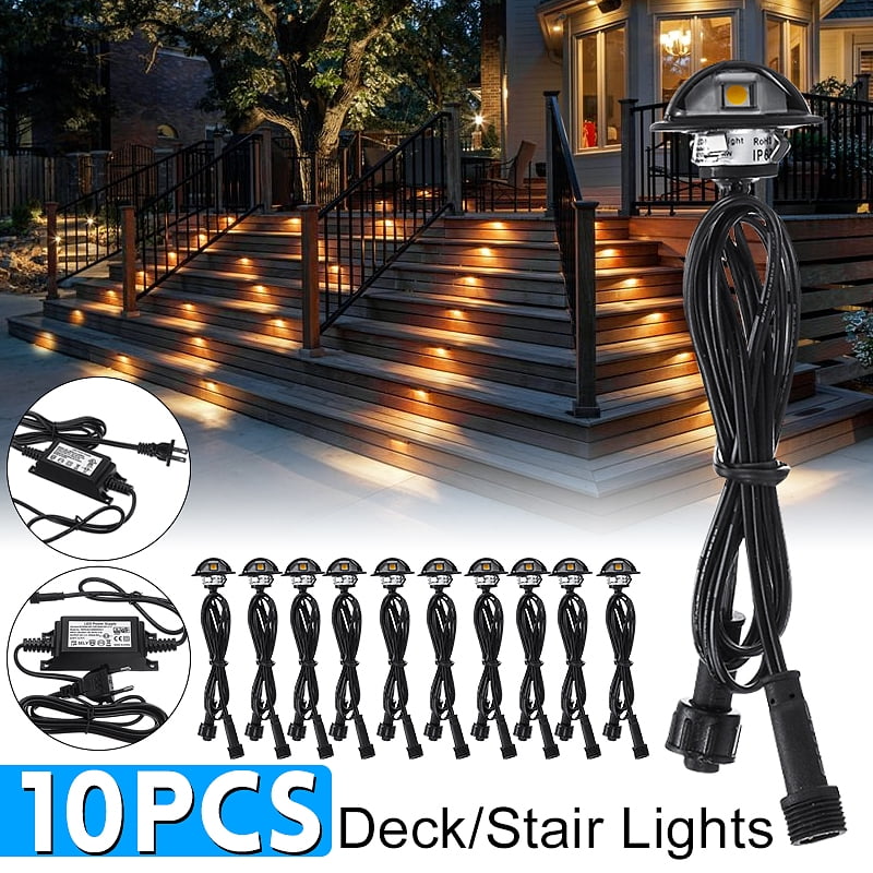 10x DC12V Recessed In Ground LED Deck Lights,Underground Light Landscape Lighting Waterproof