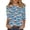 16# Blue, variant on Christmas Shirts for Women 3/4 Sleeve Tshirt Xmas Print Tops Crew Neck Graphic Tees 3XL
