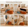 thumbnail image 3 of Storage Ottoman Bench End of Bed for Bedroom,43 inch Teddy Boucle Upholstered Entryway Shoe Seat Bench w/Storage,Sherpa Modern Cute Stool Foot Rest for Living Room,Window Seating,Orange, 3 of 13