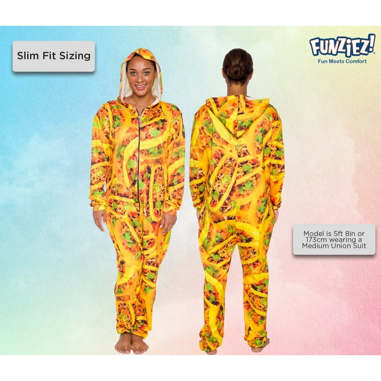 Taco Print One Piece - Adult Food Costume Jumpsuit by FUNZIEZ