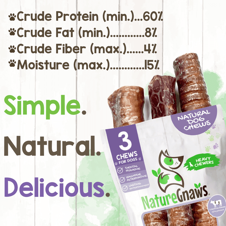 Nature Gnaws Beef Crunch Wraps Natural Dog Chew Treats - 3 Count