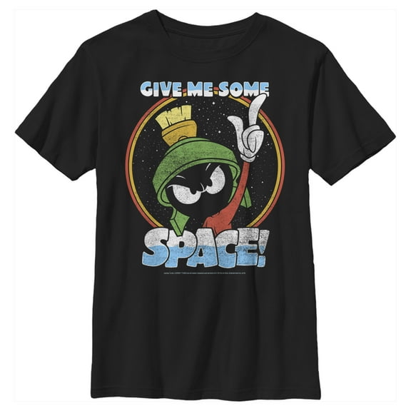 Boy's Looney Tunes Some Space for Marvin Graphic Tee Black Medium