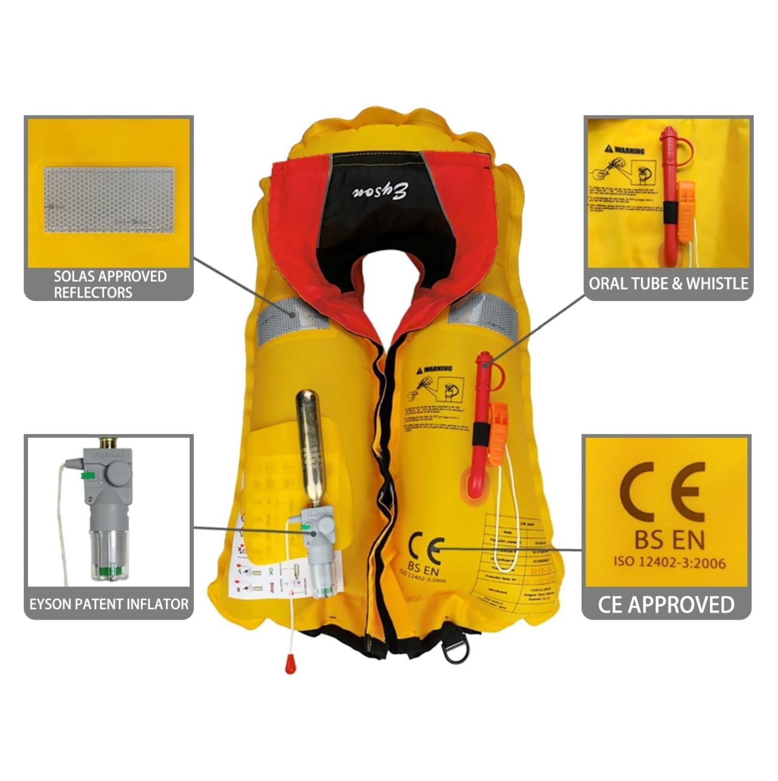 Inflatable Life Life Vest Basic Automatic/Manual (639 Red Auto)