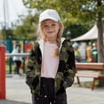 thumbnail image 2 of Uorisanigo Boys and Girls Hoodie Sweatshirt Velvet Lined Casual Green Camouflage Full Zip Hoodies Lightweight Jacket Sweatshirt Shirts with Pocket Athletic Tops Outerwear, 2 of 8