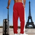 thumbnail image 5 of LWavelet Men's Color Block Wide Leg Joggers - Drawstring Waist Stylish Design Casual Daily Pants Red M, 5 of 8