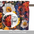thumbnail image 6 of Spring Flowers Kitchen Curtain Valances for Windows Farmhouse Short Curtains, Daisy Yellow Blue Flower Retro Painting Rod Pocket Valance Curtain for Bedroom Cafe Living Room 60"x18", 6 of 8