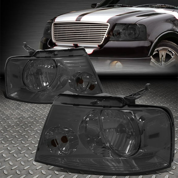 NUVISION for 04-08 Ford F150 06-08 Lincoln Mark LT Smoked Lens Halogen Headlights Lamps