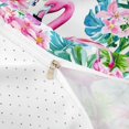 thumbnail image 4 of meiyoeat Tropical Flamingo Floral Bedding,Green Monstera Leaf Duvet Cover Full For Girl,Reversible,3 Pieces,1 Duvet Cover and 2 Pillowcases, 4 of 6