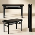 thumbnail image 6 of HDOFM 31.5 Inch Folding Computer Desk - Portable Activity Table Conference Table Home Office Desk, Attached storage rack,No Assembly,Teak, 6 of 7