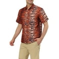 thumbnail image 4 of INSPIRE CHIC Men's Shirts Regular Fit Short Sleeve Leopard Print Casual Button-Down Shirt S Tiger Print, 4 of 5