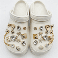thumbnail image 5 of Rhinestone Pearl Bling Shoe Charms for Women Girls DIY Shoe Decoration Charms with Chains Crystal Diamond Shoe Accessories for Clog Slides Sandals, 5 of 5