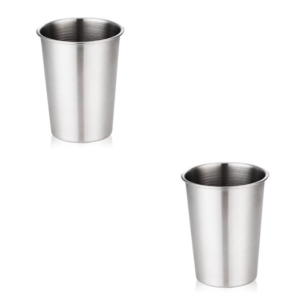 Wosthever Taza de café de acero taza de agua potable contenedor de bebidas de una sola capa soporte de vino a prueba de óxido regalo Camping Oficina al Plata 260ML 2piezas Wosthever CBP164773
