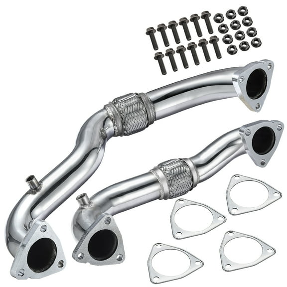 SPEEDWOW Exhaust Up Pipe Suitable Compatible with For 2008-2010 6.4L Ford Powerstroke Diesel Heavy Duty Polished