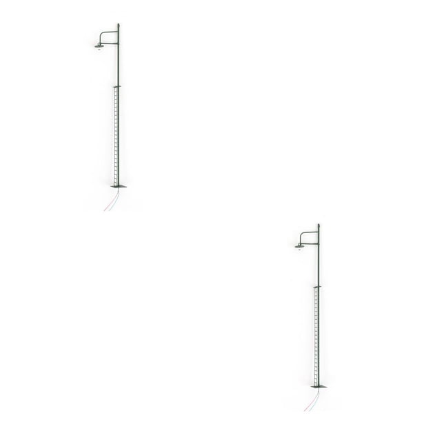 Injueey Modelo de tren, poste de luz para jardín, Micro diseño de construcción, decoraciones, luz LED de vía férrea, lámpara de pista de Verde (Escala 1:50) 2Conjunto