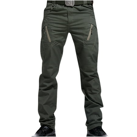 

Dadaria Cargo Pants Men Baggy Y2k Low Waisted Men Pants Multiple with Pockets Cargo Trousers Work Wear Combat Safety Cargo with Pocket Green XL Female