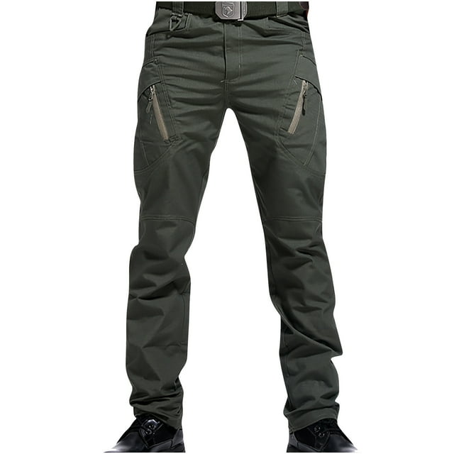DPTALR Men's Pants Multiple Pockets Cargo Trousers Work Wear Combat Safety Cargo Pocket