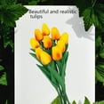 thumbnail image 5 of Blue Flowers Fake Tulips Artificial Flowers, 13 Inch Real Touch PU Flowers for Decoration, 10 Pcs Tulip Flowers Bouquet for Vase, Mother's Day Easter Valentines Gifts, 5 of 5