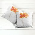 thumbnail image 2 of Ambesonne Nature Throw Pillow Cover 2 Pack, Romantic Poppy, 24", White Orange, 2 of 6