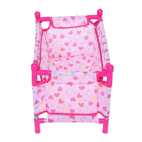 LEORX Dollhouse Bedroom Furniture Doll Crib Multi Colored Plastic 1Set for Role Playing