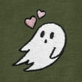 thumbnail image 2 of Dalix Heartly Ghost Embroidered Cropped Relaxed Cropped Soft Lightweight Loose T Shirt Womens in Military Green 2XL XX-Large, 2 of 5