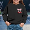 thumbnail image 2 of Godom Girls Oversized Crewneck Sweatshirts Kids Fashion Fleece Drop Shoulder Pullover 2-7 Years, 2 of 4
