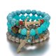 thumbnail image 1 of Pulsera bohemia Yashi de cuentas de cristal hecha a mano elástica multicapa con colgante de ancla, 1 of 1