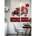 thumbnail image 4 of Valentine's Day Sheer Curtains 63 Inch Length 2 Panels Set, Red Roses Truck Black Red Plaid Rustic Voile Window Treatment Rod Pocket Curtains Sheers Drapes for Bedroom/Living Room/Kitchen 52x"63"x2, 4 of 7