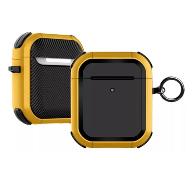 Funda Uso Rudo Gadget Collection Mx para Airpods 2a Generacion con Gancho amarillo