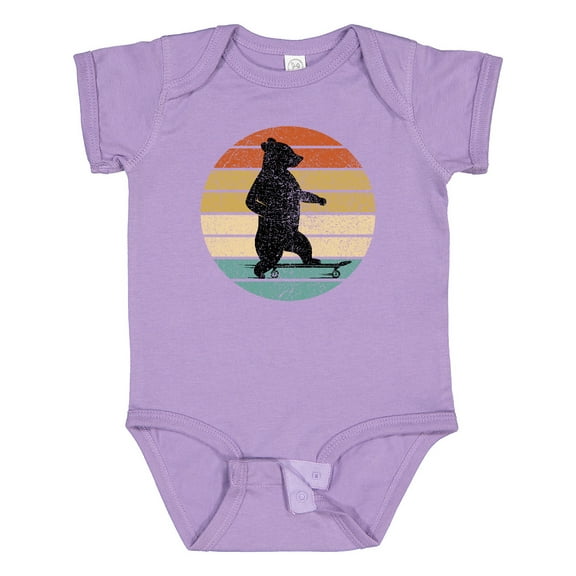 Inktastic Skateboard Bear Retro Sunset Boys or Girls Baby Bodysuit