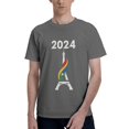 thumbnail image 1 of 2024 Paris Sports Games Fashion Men'S Basic Short Sleeve T-Shirt Deep Heather 4x-Large, 1 of 5