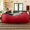 thumbnail image 4 of Jaxx 7 Foot Giant Bean Bag Sofa, Cinnabar, 4 of 7