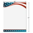 American Flag Patriotic Letter Papers, Set of 25 - Printing Sheets, 8 1 ...