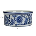 thumbnail image 3 of Creative Co-Op Stoneware Pet Bowl with Design, Blue and White, 3 of 5