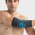 thumbnail image 3 of Elbow Brace Compression Support Sleeve - Men Women Arm Support Elastic Sleeve-blue-XL code, 3 of 5