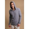 thumbnail image 2 of Men's Cottonique M17773 Long Sleeve Lightweight Cotton Jersey Hoodie (Melange Grey 2XL), 2 of 5