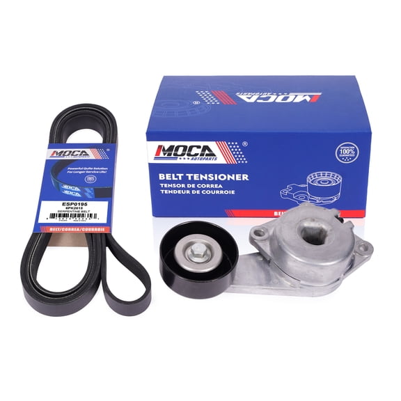 MOCA AUTOPARTS Serpentine Belt with Tensioner Assembly Fit for 2007-2008 Ford Expedition F-150 F-350 V8 5.4L & 2007-2009 Lincoln Navigator V8 5.4L