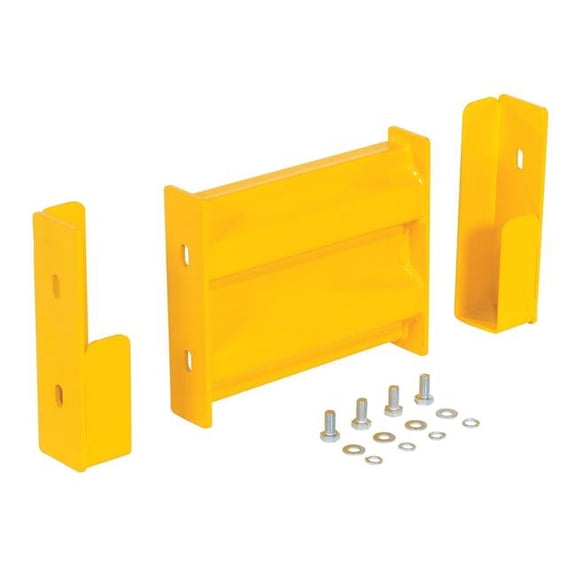 Vestil GR-F2R-DI-1-YL 12 in. Steel 2 Ribbed Drop in Style Guard Rail, Yellow