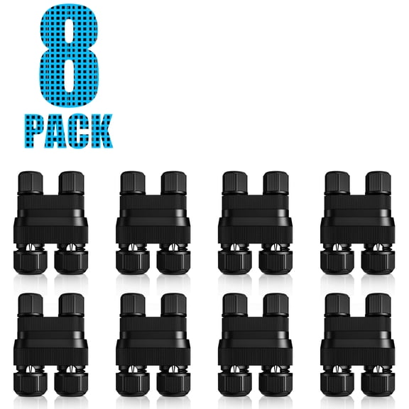 SUNVIE Low Voltage Wire Connector Fastlock2 for Landscape Lighting Waterproof 12-18 Gauge Landscape Wire Connector, 8 Pack