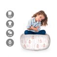 thumbnail image 2 of Pastel Storage Toy Bag Chair, Soft Colored Pattern of Modern Design Hatches and Botanical Leaves Art, Stuffed Animal Organizer Washable Bag, Large Size, Blush Rust and White, by Ambesonne, 2 of 3