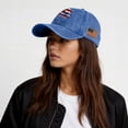thumbnail image 7 of GrmtClth 250 Anniversary Usa Hats Freedoms 1776 Print Baseball Caps Classic Distressed Washed Cap Fashion Adjustable Headwear Royal Blue, 7 of 7