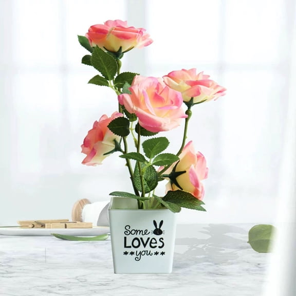 ERTZAE Mothers Day Flowers Gifts,Pastel Pink 12.2" Fake Rose Display,Flower Gifts From Daughter Son,Gifts For Mom Wife Girlfriend Grandma Teacher,Birthday Anniversary Valentines Day Gifts