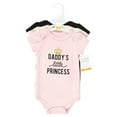 thumbnail image 2 of Hudson Baby Infant Girl Cotton Bodysuits, Daddys Little Princess 3-Pack, 3-6 Months, 2 of 5